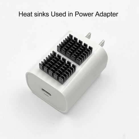 10PCS 20x14x6mm (0.79x0.55x0.24) Aluminum Heatsink Kit - Pre-Applied Thermal Adhesive Tape, Black Anodized Cooler for GPU, VRAM, VGA, RAM, IC Chips, 3D Printer, LED, Raspberry Pi Passive Cooling in Kuwait