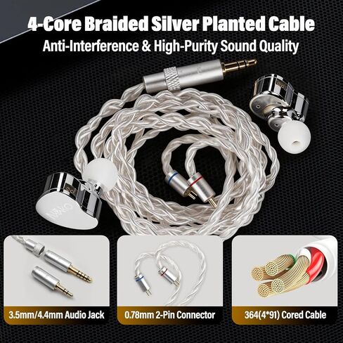 Hybrid In Ear Monitor IEM Earphones,Dual Chamber Tech,Powerful Deep Bass in Kuwait