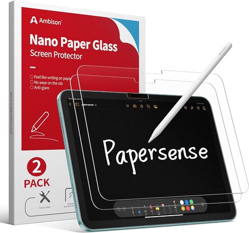 Ambison 2 Pack Screen Protector for iPad Pro 13 Inch (M5/M4) 2025/2024, Bubble-Free Application with UltraFit Tray, 9H Tempered Glass & 10X Military-Grade Protection, HD Clarity, Apple Pencil Support in Kuwait