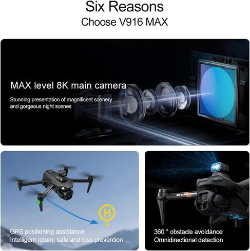 V916 GPS Drone with Camera for Adults 4K, RC Drones with 5 inch HD Screen in Kuwait
