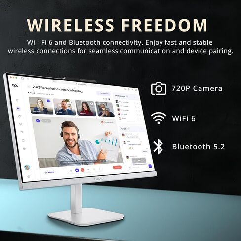 Hotface Customized Desktop, Created Using Lenovo A100 23.8" FHD Anti-Glare All-in-One Desktop, Intel Processor N100, 8GB/16GB/32GB DDR5, 256GB/512GB/1TB, Keyboard & Mouse, WiFi 6, Win 11, Grey in Kuwait