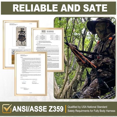 Kalkal Tree Stand Safety Harness for Hunting with Saddle Bridge Safety Rope in Kuwait