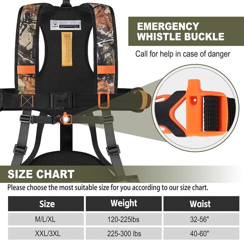Kalkal Tree Stand Safety Harness for Hunting with Saddle Bridge Safety Rope in Kuwait