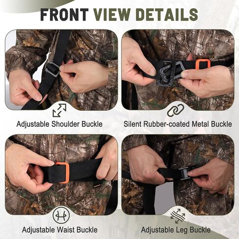 Kalkal Tree Stand Safety Harness for Hunting with Saddle Bridge Safety Rope in Kuwait
