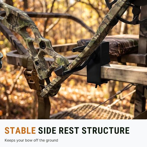 Hunting Tree Stand Bow Holder, 360-Degree Clamp-On Bow Hanger, Black in Kuwait