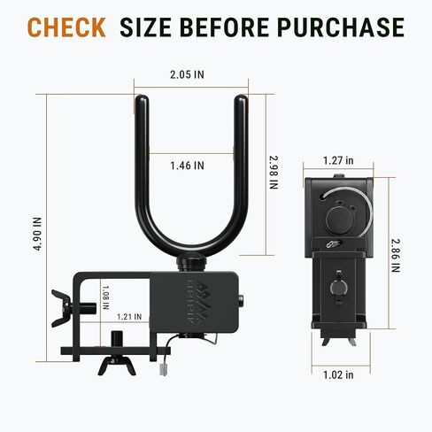Hunting Tree Stand Bow Holder, 360-Degree Clamp-On Bow Hanger, Black in Kuwait