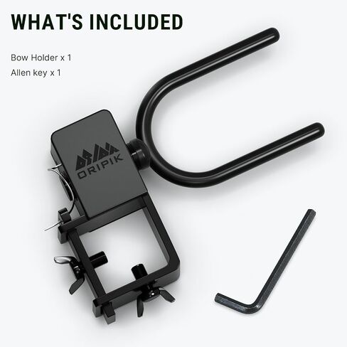 Hunting Tree Stand Bow Holder, 360-Degree Clamp-On Bow Hanger, Black in Kuwait