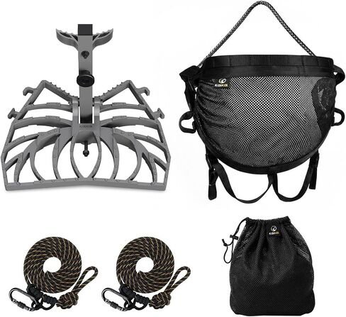 Kalkal Complete Tree Saddle Hunting System, Hunting Saddle Kit with Aluminum Tree Saddle Platform, Tree Saddle Safety Harness and 2 Safety Ropes in Kuwait