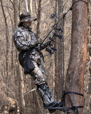 Kalkal Complete Tree Saddle Hunting System, Hunting Saddle Kit with Aluminum Tree Saddle Platform, Tree Saddle Safety Harness and 2 Safety Ropes in Kuwait