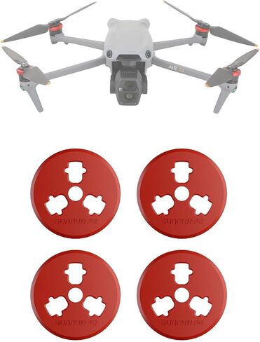 Air 3s Protective Motor Cap for DJI Air 3s/Air 3/Mavic 3 Pro RC Camera Drone, 4pcs Dustproof,Waterproof,Scratchproof Aluminum Cover - Red in Saudi Arabia