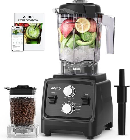 Aeitto Blenders for Kitchen with 1800W Motor, 68Oz. Large Capacity, 2-in-1 Blender & Grinder Combo, BPA-Free Countertop Professional Blender for Smoothies, Ice Crush, Frozen Drinks in Kuwait
