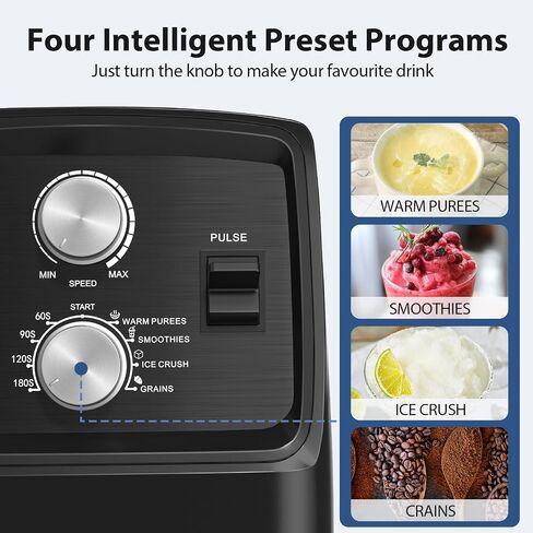 Aeitto Blenders for Kitchen with 1800W Motor, 68Oz. Large Capacity, 2-in-1 Blender & Grinder Combo, BPA-Free Countertop Professional Blender for Smoothies, Ice Crush, Frozen Drinks in Kuwait