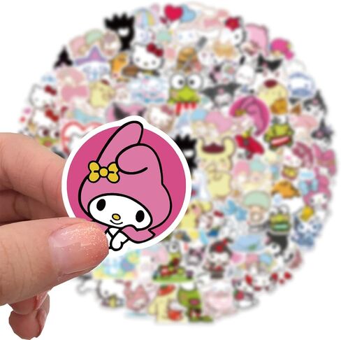 100Pcs Cool Character Sanrio Stickers for Water Bottles Skateboard Luggage Laptop Bumper Waterproof Vinyl Stickers Bulk for Boys Teens Adults (Sanri) in Saudi Arabia