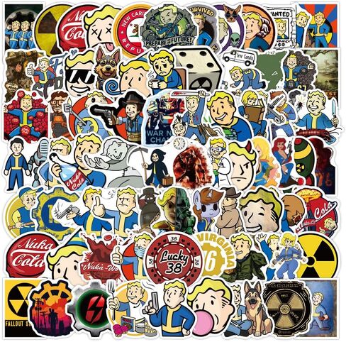 100PCS Fallout Merchandise Stickers, Cute Cartoon Game Fallout Merch Vinyl Waterproof Decal for Laptop Bumper Skateboard Water Bottles Computer Phone Stickers for Adult Teens Party Favors in Kuwait