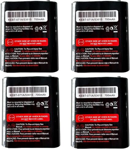 M53615 53615 KEBT-071A KEBT-071-B KEBT-071-C KEBT-071-D 3.6V 700mAh Ni-MH Two-Way Radio Battery for Talkabout Radio MR350 MJ270 EM1000 T5000 FV500 FV800 T5950 T6000 (4 Pack) in Kuwait