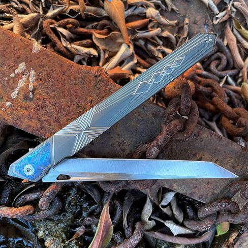 M390 Steel Pocket Knife with Titanium Handle and Deep-Carry Pocket Clip, Lightweight Folding Utility Knife for Men, EDC Tool for Outdoor Camping Work in Kuwait