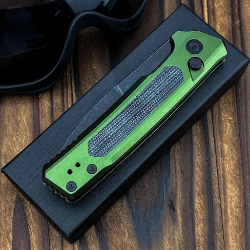 One-handed Development Portable Knife, Multifunctional Practical Folding Knives, 3.43" 8Cr13Mov Blade，Non-slip Aluminum G10 Handles and Reversible Pocketclip, EDC Tools for Camping Hiking Fishing in Kuwait