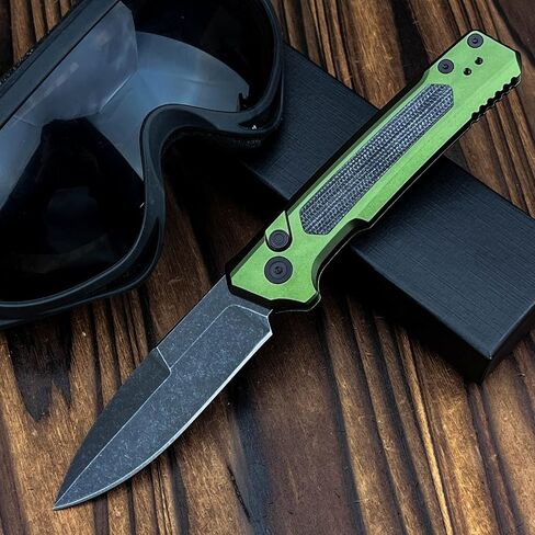 One-handed Development Portable Knife, Multifunctional Practical Folding Knives, 3.43" 8Cr13Mov Blade，Non-slip Aluminum G10 Handles and Reversible Pocketclip, EDC Tools for Camping Hiking Fishing in Kuwait