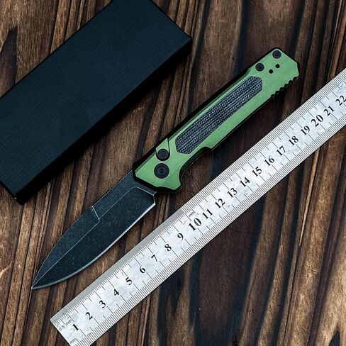 One-handed Development Portable Knife, Multifunctional Practical Folding Knives, 3.43" 8Cr13Mov Blade，Non-slip Aluminum G10 Handles and Reversible Pocketclip, EDC Tools for Camping Hiking Fishing in Kuwait
