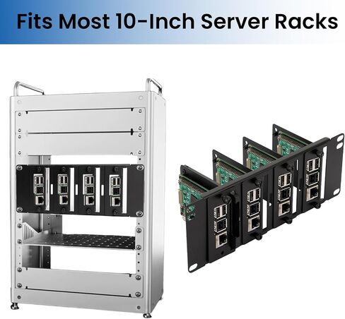 10 Inch 2U Rack Mount for 4 x Raspberry Pi 5/4B/3B+/3B in Kuwait