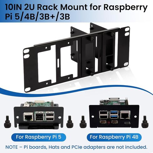 10 Inch 2U Rack Mount for 4 x Raspberry Pi 5/4B/3B+/3B in Kuwait
