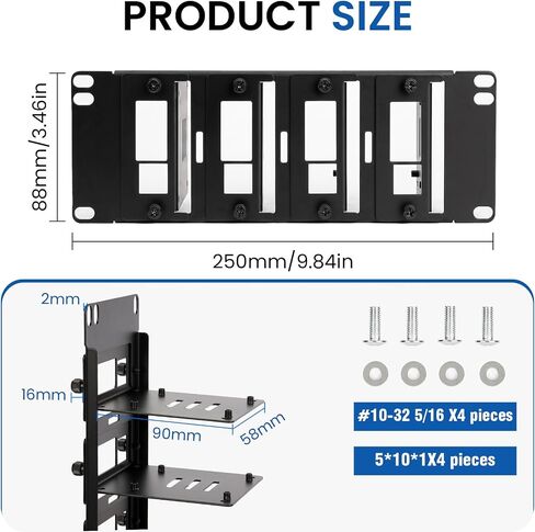 10 Inch 2U Rack Mount for 4 x Raspberry Pi 5/4B/3B+/3B in Kuwait