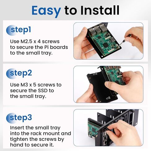 10 Inch 2U Rack Mount for 4 x Raspberry Pi 5/4B/3B+/3B in Kuwait