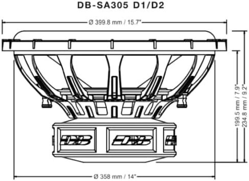 Deaf Bonce Apocalypse DB-SA305 D1 15" 4000W Dual 1-Ohm Subwoofer in Kuwait