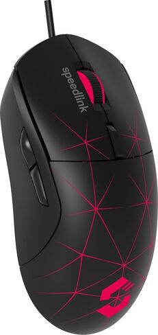 Speedlink CORAX Gaming Mouse with cable, multi-colour LED lighting, USB connection, 5 programmable buttons PC mouse wired, DPI switch up to 3,200 dpi, sheathed cable, black in Kuwait