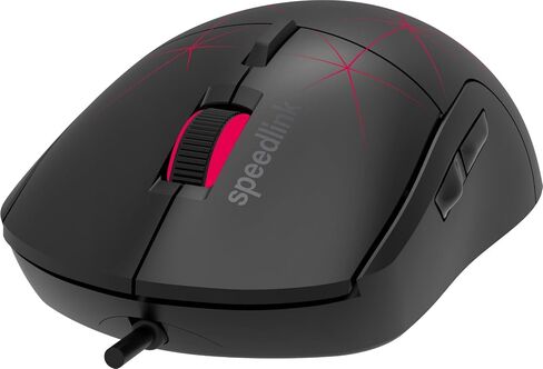 Speedlink CORAX Gaming Mouse with cable, multi-colour LED lighting, USB connection, 5 programmable buttons PC mouse wired, DPI switch up to 3,200 dpi, sheathed cable, black in Kuwait