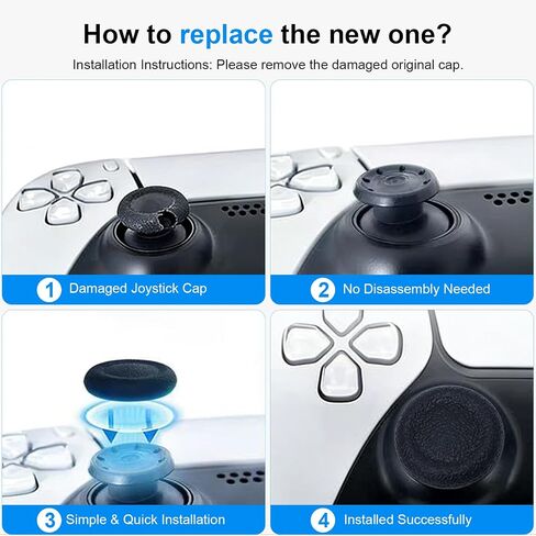 Replacement Thumb Grips Cap Compatible with PS5/PS4 Controller, Anti-Slip Anti-Scratch Joystick Caps (8 Pcs) in Kuwait