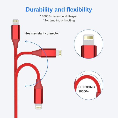 26FT/8M Extra Long iPhone Charger Cord, [Apple MFi Certified] USB A to Lightning Cable, Nylon Braided 2.4A Fast Charging & 480Mbps Data Transfer for iPhone 14-5, iPad, iPod in Kuwait