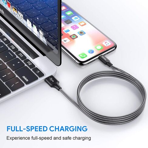 iPhone Charger Cable, 4pack 3ft/1m Lightning Cable Nylon Braided MFi Certified iPhone Cable USB Sync Cord Fast iPhone Charging Cable for iPhone Xs Max X XR 8 7 6s 6 Plus SE 5, iPad mini/Air in Kuwait