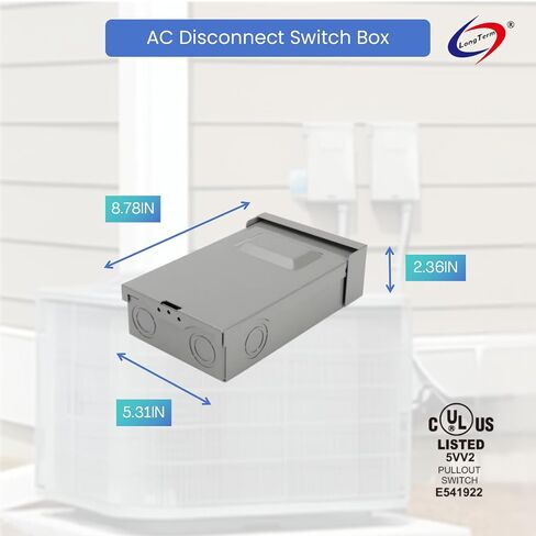 A/C Disconnect Switch with-Fused 240V 30A Disconnect Box,1/2" 4FT, 10THHN Wire-Non-Metallic Connectors, A/C Hook-up Whip Kit,SP50 120/240VAC HVAC Whole House Surge Protective Device - Surge Protector in Kuwait