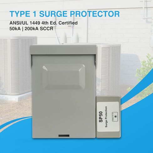 A/C Disconnect Switch with-Fused 240V 30A Disconnect Box,1/2" 4FT, 10THHN Wire-Non-Metallic Connectors, A/C Hook-up Whip Kit,SP50 120/240VAC HVAC Whole House Surge Protective Device - Surge Protector in Kuwait