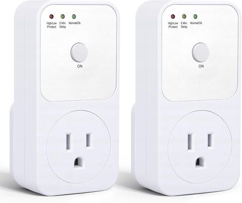 2 Pcs Outlet Surge Protector, 1800W Voltage Protector Socket with Ground & Protected Light Indicators for Refrigerator, Air Conditioner Washing Machine, US Standard 110V in Kuwait