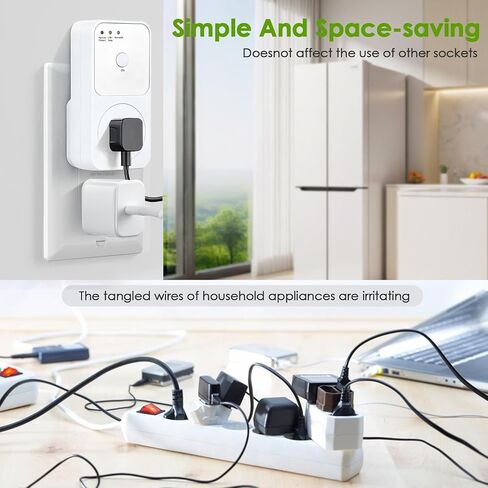2 Pcs Outlet Surge Protector, 1800W Voltage Protector Socket with Ground & Protected Light Indicators for Refrigerator, Air Conditioner Washing Machine, US Standard 110V in Kuwait