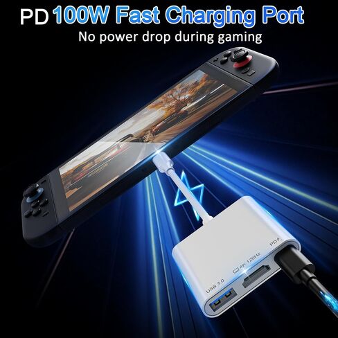 USB-C to HDMI Adapter for iPhone 15/16/17 to TV, 4K@120Hz Ultra HD Display with HDMI 2.1, 100W PD Charging & USB Port, Travel Adapter for MacBook/iPad/Samsung Galaxy/Switch 2 in Kuwait