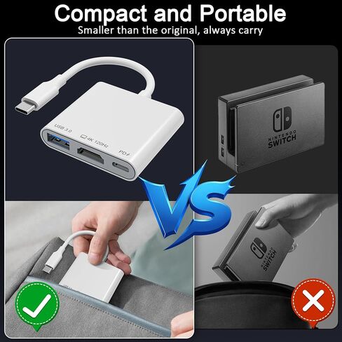 USB-C to HDMI Adapter for iPhone 15/16/17 to TV, 4K@120Hz Ultra HD Display with HDMI 2.1, 100W PD Charging & USB Port, Travel Adapter for MacBook/iPad/Samsung Galaxy/Switch 2 in Kuwait