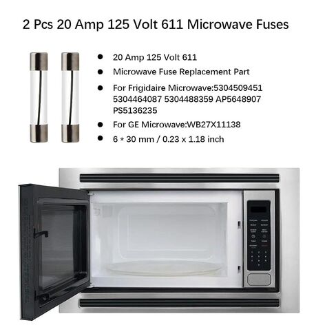 2 PCS 5304509451 Microwave الصمامات 20A 125V لميكروويف Frigidaire ، قابلة للتطبيق على GE WB27X11138 WB27X10388 PS5136235 00469295 30469294 50462164 PS5136235 AP5648907 MICROWAVES in Kuwait