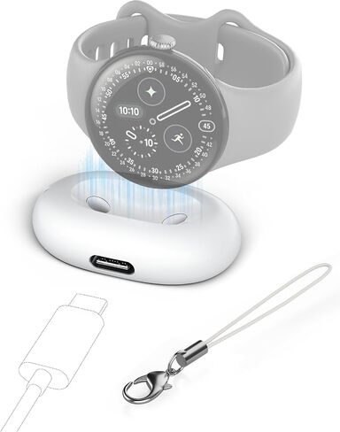 Portable Charging Dock for Google Pixel Watch 4 Charger (41mm/45mm) - White in Kuwait