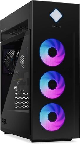 HP. OMEN 45L GT22 Gaming Desktop PC- Intel Core Ultra 9 285K up to 5.7 GHz Processor, 32GB DDR5 RAM, 2TB NVMe SSD, NVIDIA GeForce RTX 5070, Liquid Cooling, RGB Lighting, AI Copilot, Windows 11 Pro in Kuwait