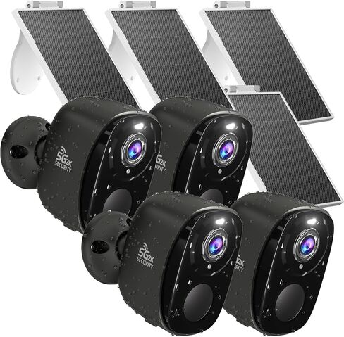 4Pack 5GHz/2.4G Security Cameras Wireless Outdoor with Solar Panels in Saudi Arabia