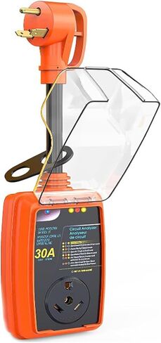 Camper RV Surge Protector 30 Amp for RV, 10000 Joules RV Circuit Analyzer with Waterproof Cover for Camper Travel Trailers, RV Power Surge Protector with Safety Certification (30Amp) in Kuwait