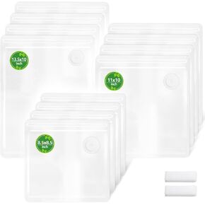 FIRAWER Reusable Vacuum Sealer Bags - BPA-Free, Leakproof Food Storage Bags for Sous Vide, Freezer & Meal Prep | Compatible with Most Vacuum Sealers (8.5 * 8.5in Bags 12Pcs) in Kuwait