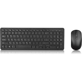 Wireless Keyboard and Mouse Combo, 104 Keys Full Size, Black in Kuwait