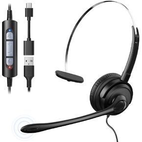 Voistek USB Headset with Noise Cancelling Mic,Wired Headphones for pc in Kuwait