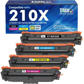 210X Toner Cartridges 4 Pack for HP 210A 210 4301fdw 4301 W2100X High Yield in Kuwait