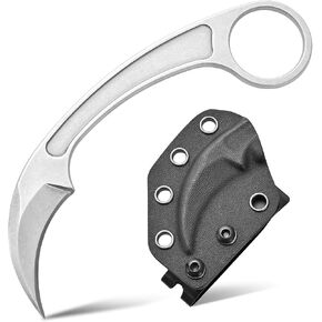 Gtkii Gtk102 Fixed Blade Knife - D2 Steel Blade, Stainless Steel Handle, EDC Tool for Outdoor Camping & Hiking (Black) in Kuwait