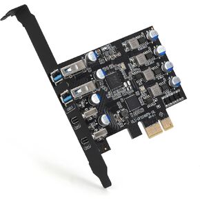 PCIe USB 3.0 Card, 2X USB C + 2X USB A PCI Express Expansion Card for Desktop PC, 25W Fast Charging Type-C Ports, No External Power Needed, Not for Video/Thunderbolt/Meta Quest in Kuwait